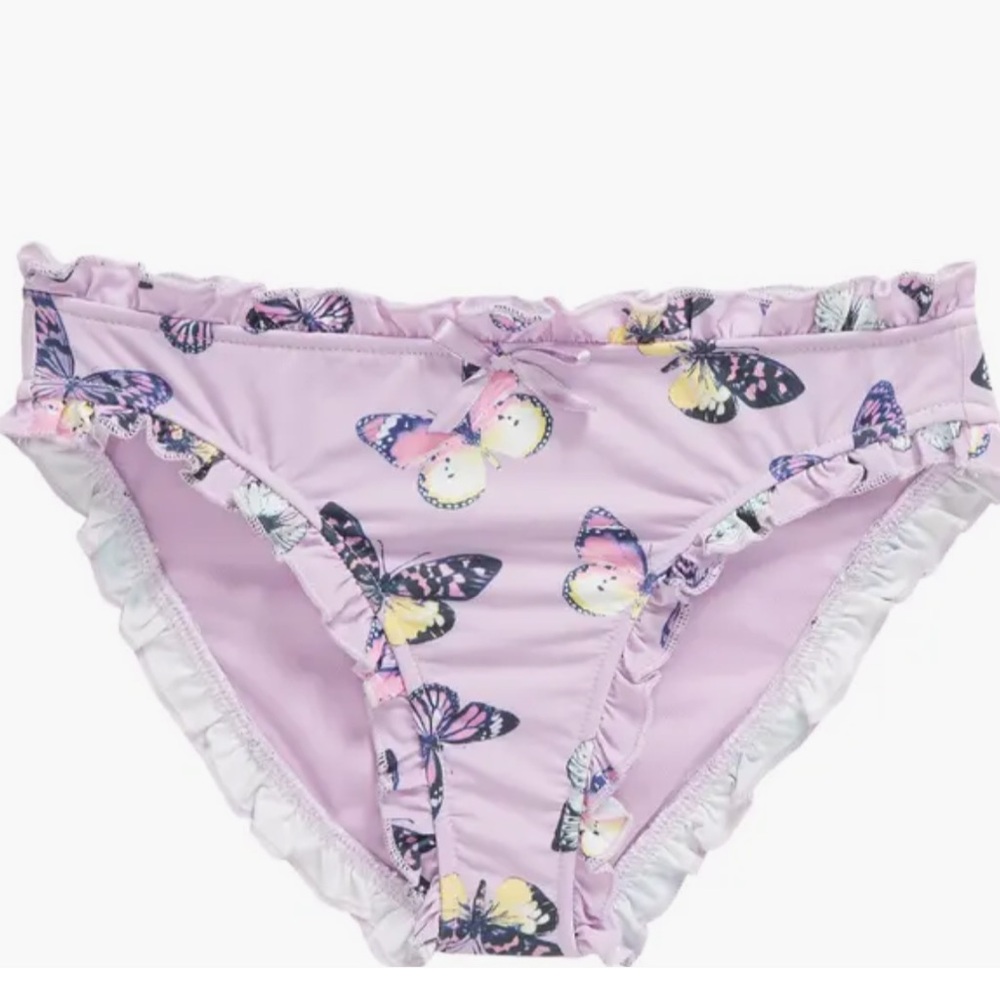 Miken Swim Big Kids Lavender Butterfly Bikini Bottoms Size 16